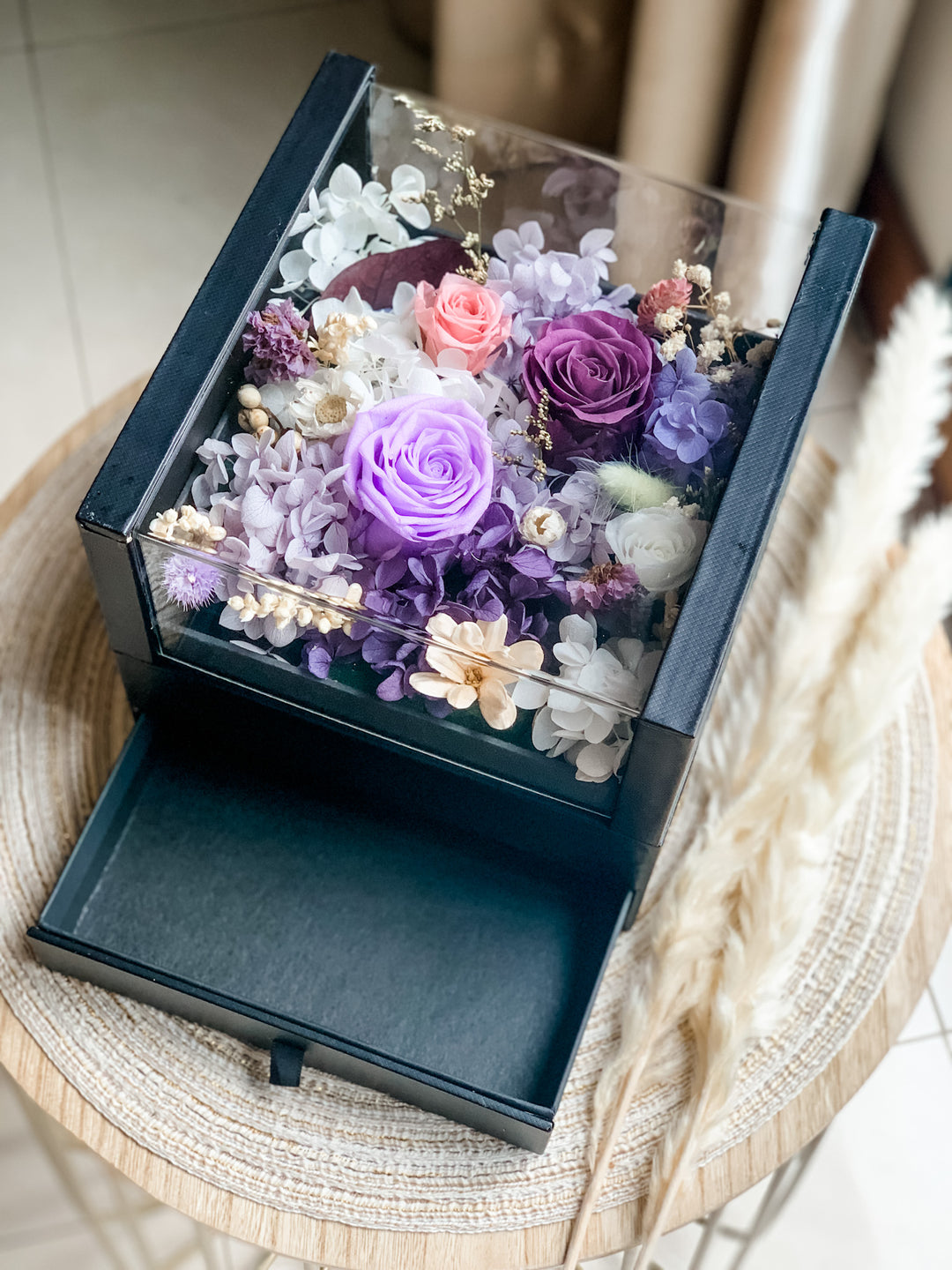 Floral Jewellery Box (Black)